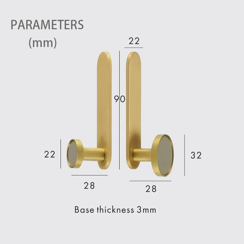 Dooroom Brass Real Leather Cabinet Handles Cupboard Door Pulls Bearing Hooks Bathroom Indoor Kitchen Hallway Wall Clothes Hook DOOROOM