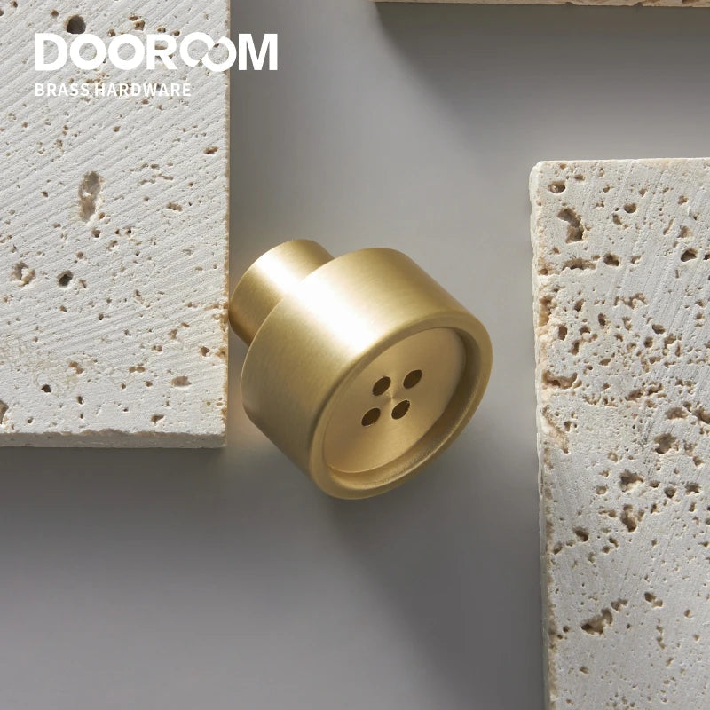 Dooroom Brass Furniture Handles Fresh Nordic Ins Button Creation Gold Drawer Cabinet Door Cupboard Wardrobe Dresser Pulls Knobs DOOROOM