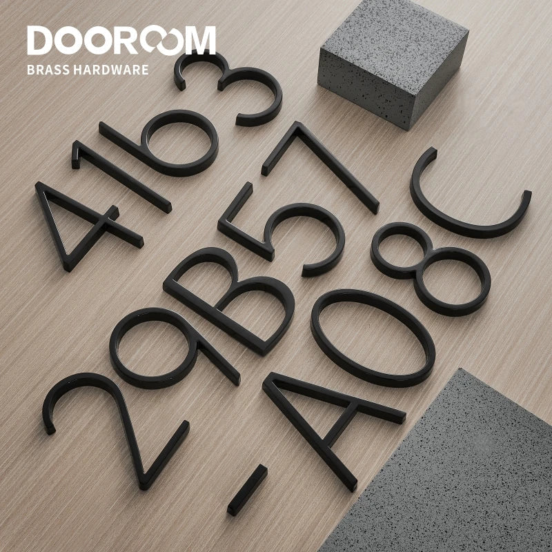 Dooroom Zinc Alloy Digits 0-9 Letters A B C Company Names Door Plate House Number Room Number Hotel Floor Number Villa Signboard DOOROOM
