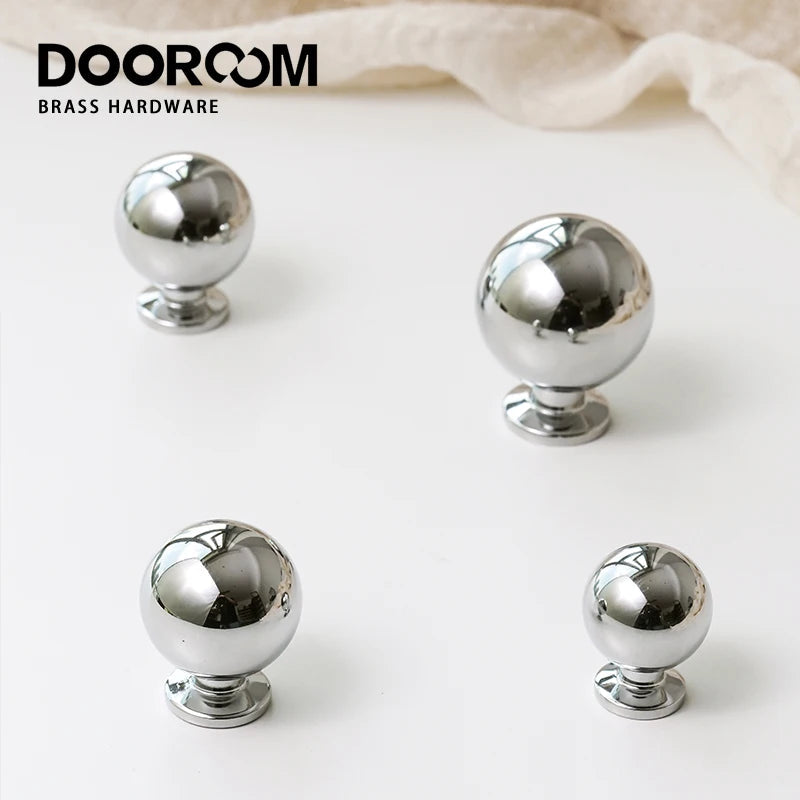 Dooroom Brass Rotundity High Quality Silver Furniture Wardrobe Dresser Cupboard Cabinet Door Drawer  Handle DOOROOM
