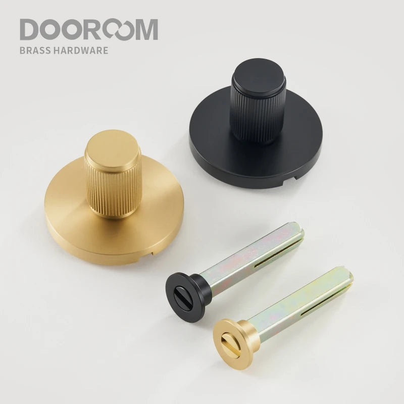 Dooroom Brass Linear Stripe Hidden Door Lock Set Living Room Bathroom Thumb Turn Matt Black Brushed Brass Open In Emergency DOOROOM