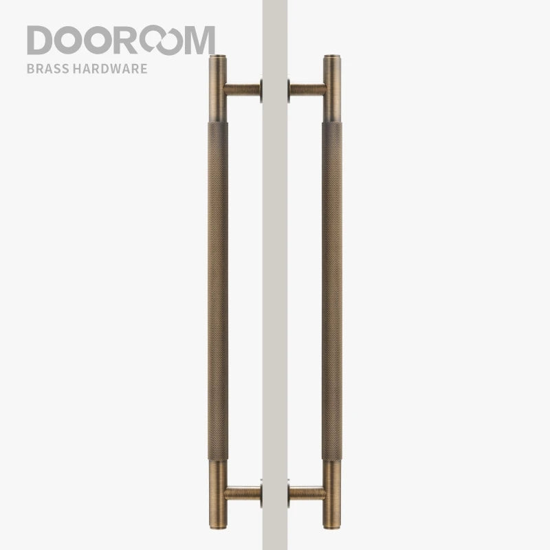 Dooroom Antique Brass Door Double Single Sided Knurled Pull Bar Wood Gate Glass Door Shower Room Handle Brass DOOROOM