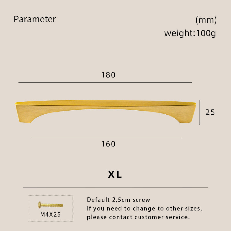 Dooroom High Quality Solid Brass Handle Minimalist Design Window Cabinet Door Drawer Kitchen Handle DOOROOM