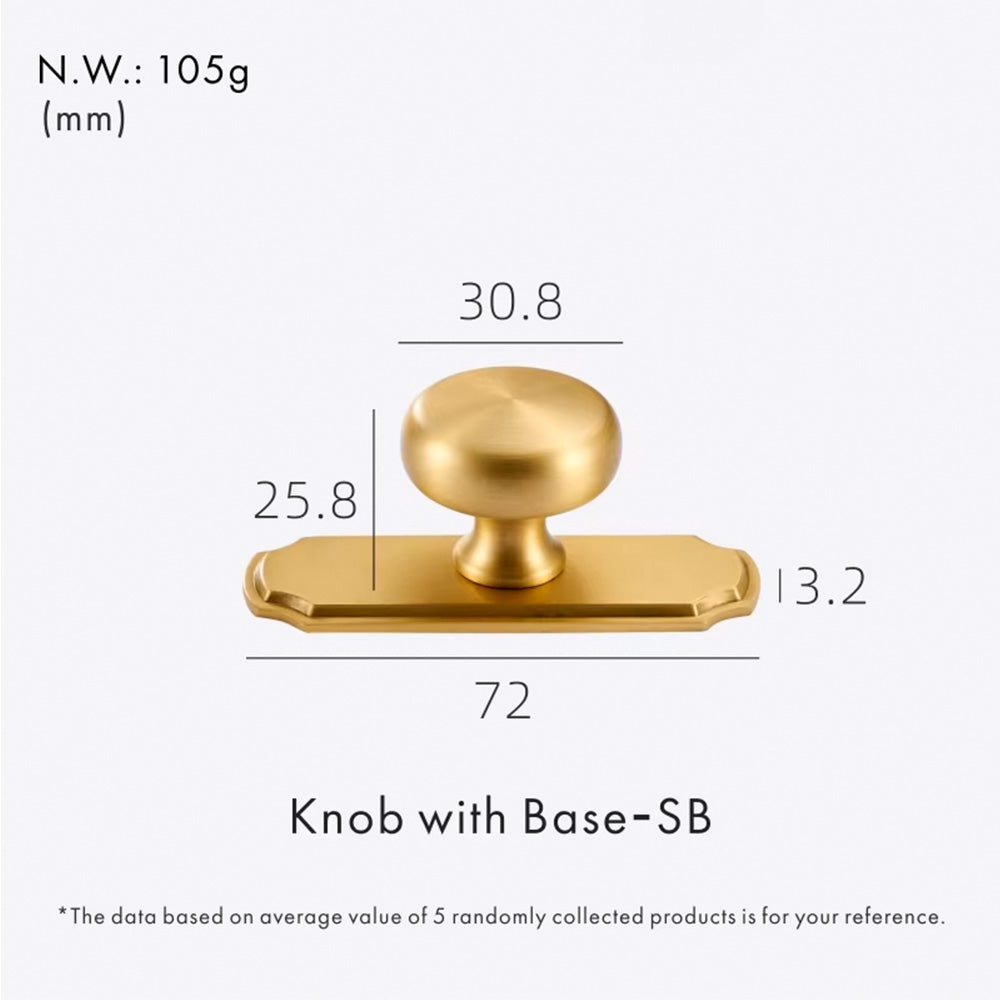 Dooroom Brass Furniture Handles Matt Nickel Yellow Bronze Pulls With Base Cupboard Wardrobe Dresser Shoe Box Drawer Cabinet Knob DOOROOM