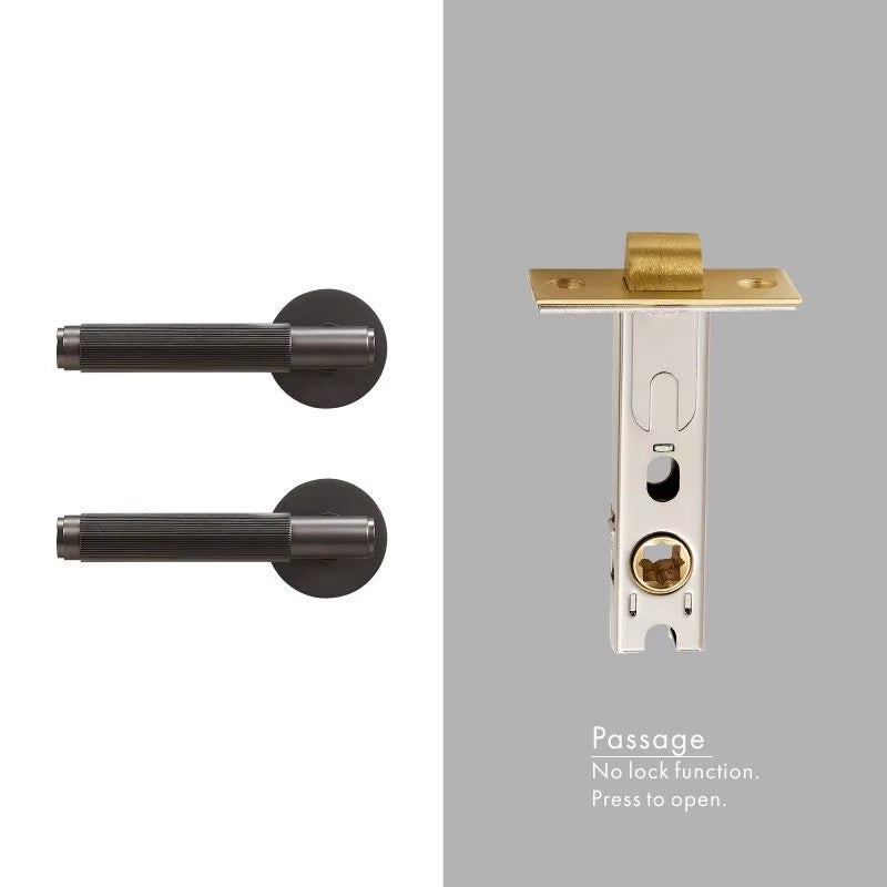 Dooroom Brass Door Lever Set Interior Bedroom Bathroom Dummy lock Set Privacy Passage Locks Tubular Latch linear Thumb Turn DOOROOM
