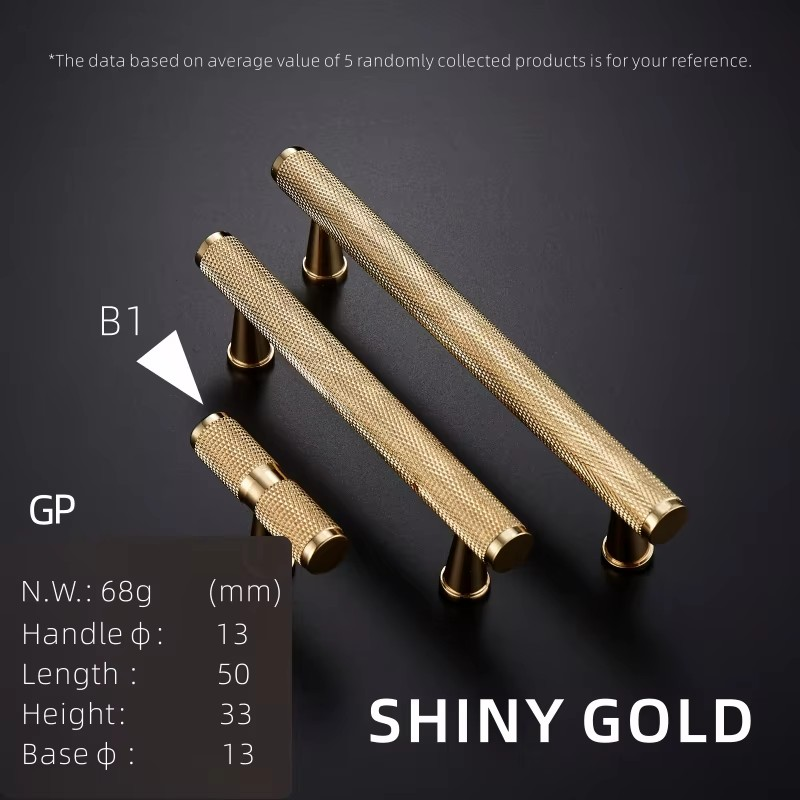 Dooroom Brass Furniture Handles Knurling Gold Black Modern Wardrobe Cabinet Dresser Cupboard Drawer Pulls Knobs bar Knurled DOOROOM