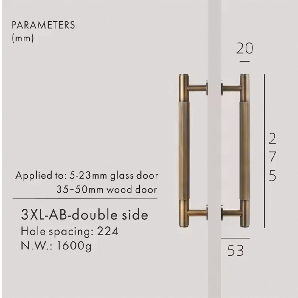 Dooroom Brass Double Single Sided Linear Striped Pull Bar Wood Gate Furniture Handle Door Handle Matt Gold Black Handle DOOROOM