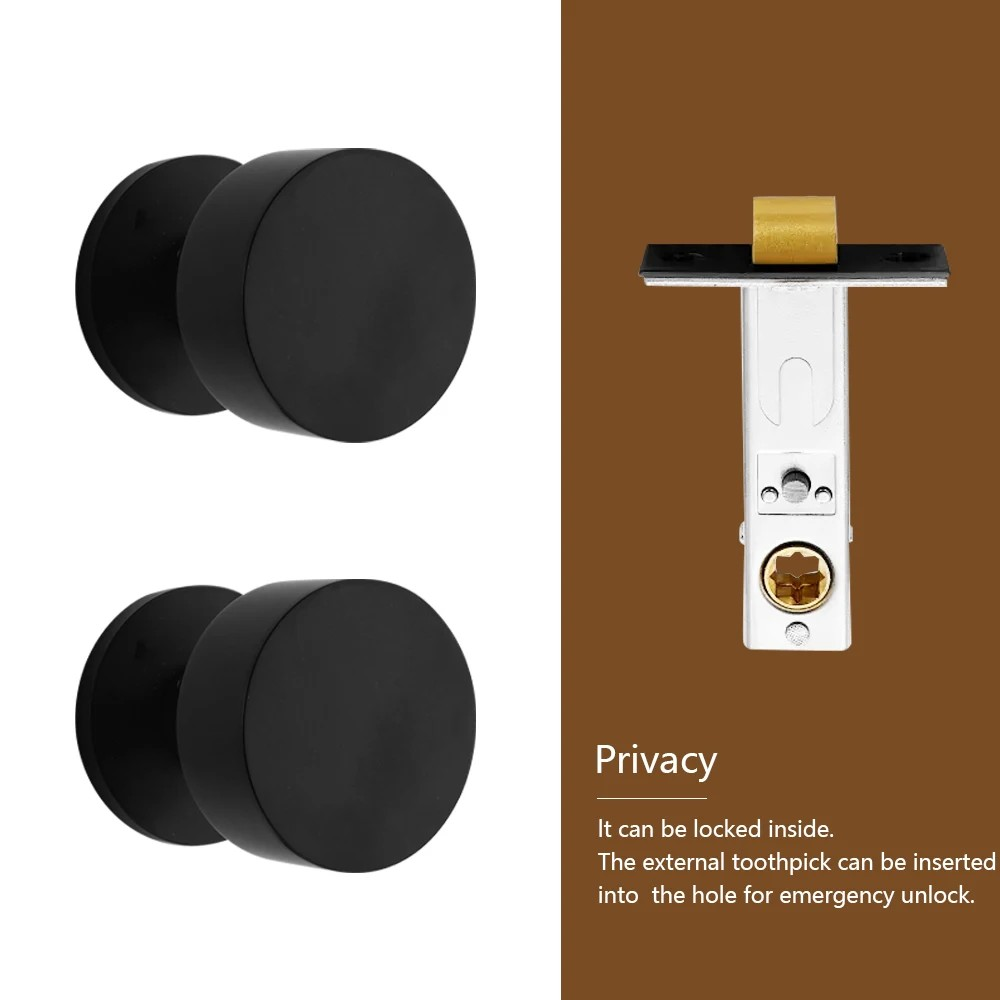 Dooroom Brass Door Lock Set Modern Brass Black Nickel Interior Bedroom Bathroom Double Wood Door Lever Set Dummy Handle Passage DOOROOM