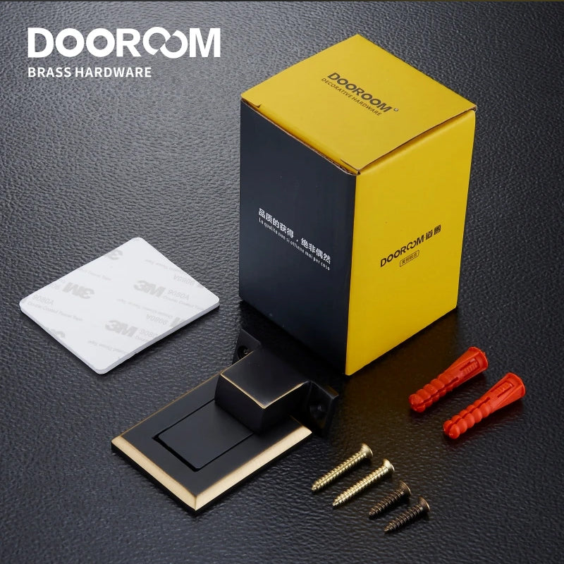 Dooroom Brass Door Stops Punch Free Invisible Magnetic Door Holder Underfloor Heating Door Bumper Catch Free Tapes DOOROOM