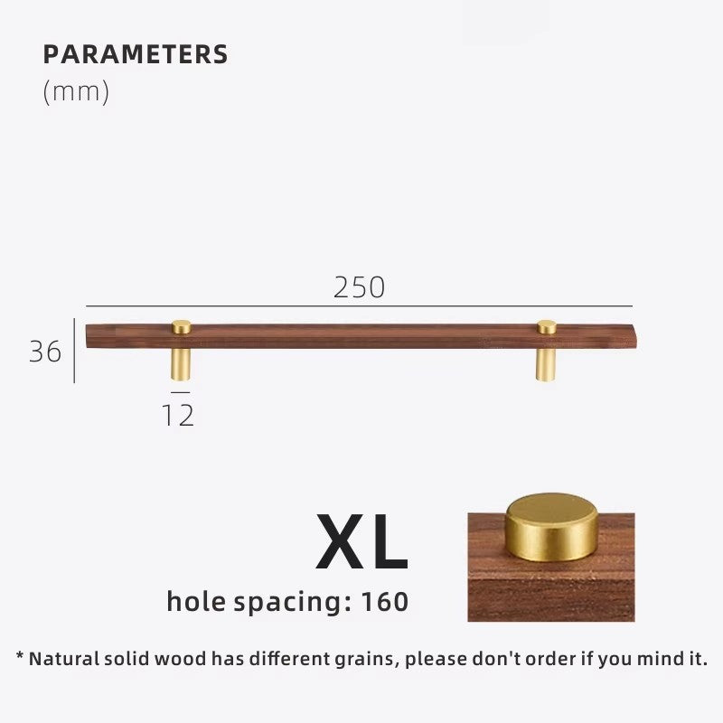 Dooroom Walnut Brass Furniture Handles Long Modern Pulls Cupboard Wardrobe Dresser Shoe Box Wine Bar Drawer Cabinet Knobs DOOROOM