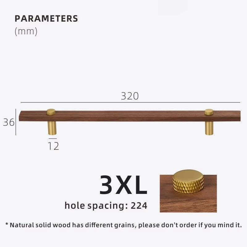 Dooroom Walnut Brass Furniture Handles Long Modern Pulls Cupboard Wardrobe Dresser Shoe Box Wine Bar Drawer Cabinet Knobs DOOROOM