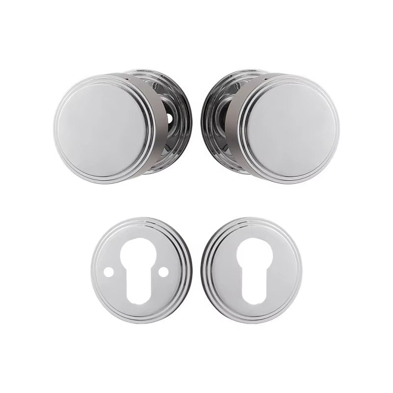 Dooroom Brass Door Lock Set PVD Shiny Gold Bright Chrome Interior Bedroom Bathroom Double Wood Door Lever Dummy Passage Privacy DOOROOM
