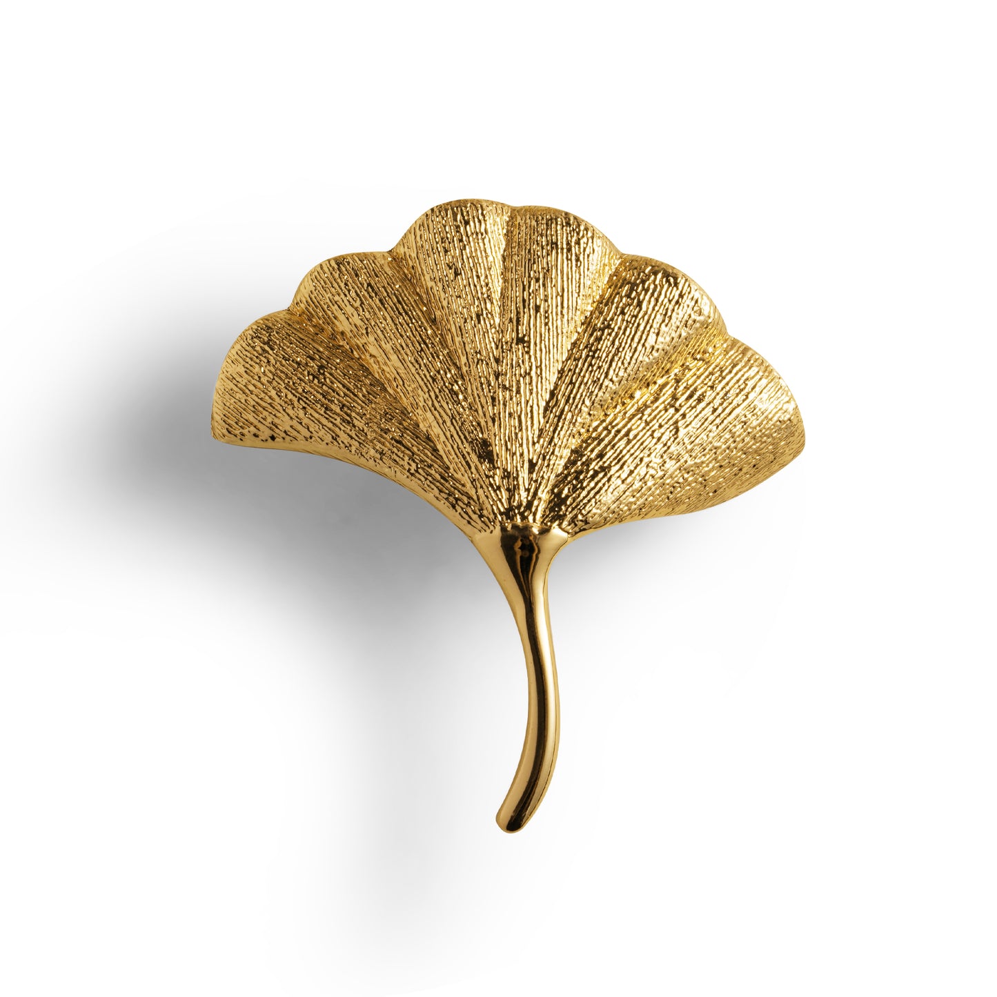 Set of 2 Ginkgo Leaf Brass Decorative Door Handles DOOROOM