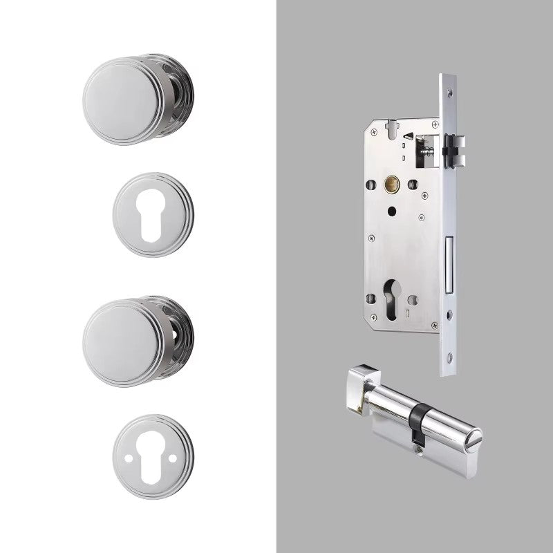 Dooroom Brass Door Lock Set PVD Shiny Gold Bright Chrome Interior Bedroom Bathroom Double Wood Door Lever Dummy Passage Privacy DOOROOM