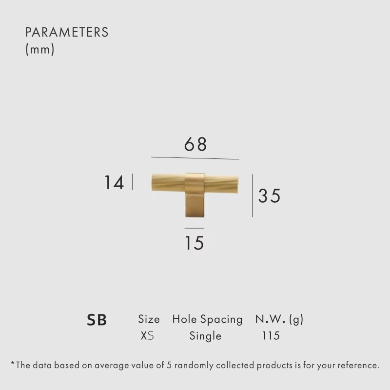 Dooroom Brass Furniture Handles Modern Striped Cupboard Wardrobe Dresser Shoe Box Drawer Cabinet Knobs T-Bar DOOROOM