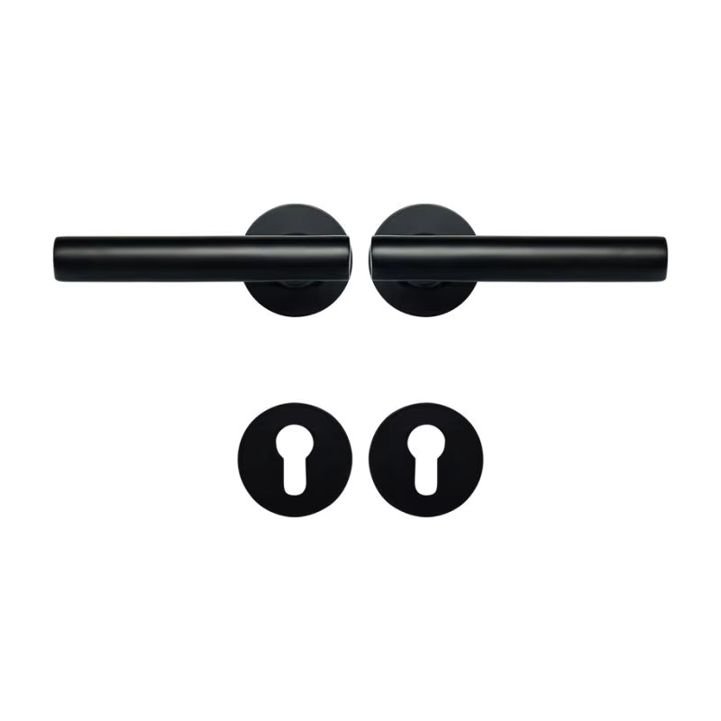 Dooroom Brass Door Lock Set Modern Nordic Interior Bedroom Bathroom Double Wood Door Lever Set Dummy Lock Handle DOOROOM