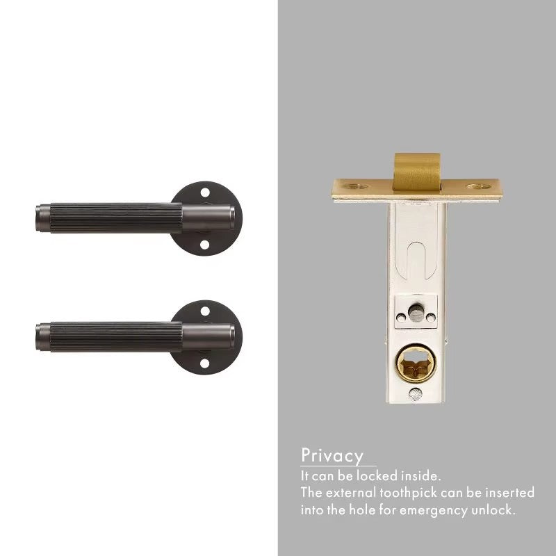Dooroom Brass Door Lever Set Interior Bedroom Bathroom Dummy lock Set Privacy Passage Locks Tubular Latch linear Thumb Turn DOOROOM