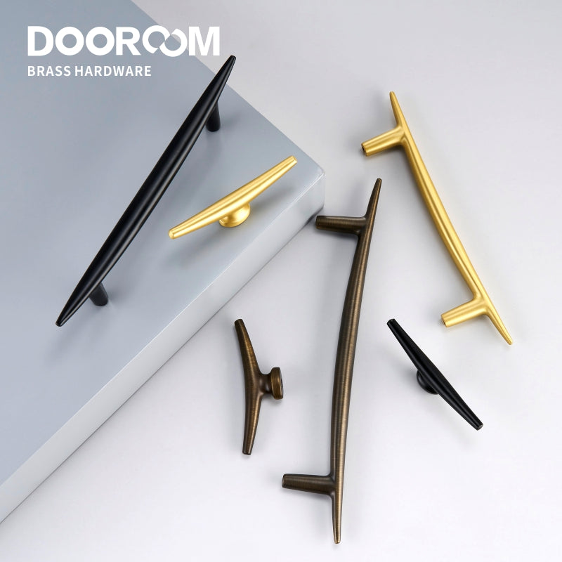 Dooroom Brass Handles Modern Nordic Fresh Long Pulls Cupboard Wardrobe Dresser Cabinet Drawer Cabinet Furniture Knobs Black Gold DOOROOM