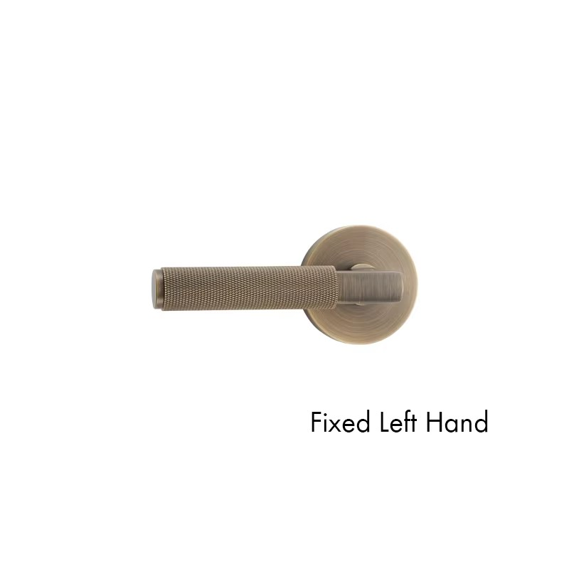 Dooroom US Standard For 2-1/8" Hole Brass Knurled Lever Privacy Door Lock Passage Set  Round Rose 65mm Dummy Closet Handle DOOROOM