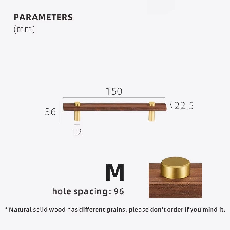 Dooroom Walnut Brass Furniture Handles Long Modern Pulls Cupboard Wardrobe Dresser Shoe Box Wine Bar Drawer Cabinet Knobs DOOROOM