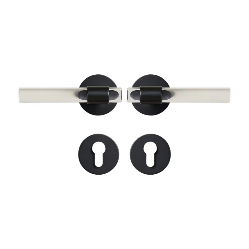Dooroom Brass Acrylic Door Lock Set Modern Interior Bedroom Bathroom Double Wood Door Lever Set Dummy Privacy Passage Lock Set DOOROOM