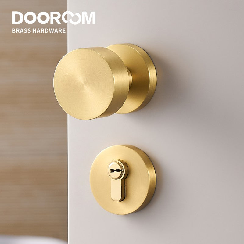Dooroom Brass Door Lock Set Modern Brass Black Nickel Interior Bedroom Bathroom Double Wood Door Lever Set Dummy Handle Passage DOOROOM