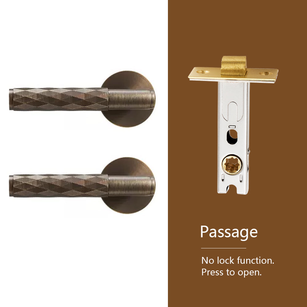 Dooroom Brass Silent Split Door Lock Bedroom Interior Anti-theft Mechanical Lock Security Mute Bathroom Door Handle Locks DOOROOM