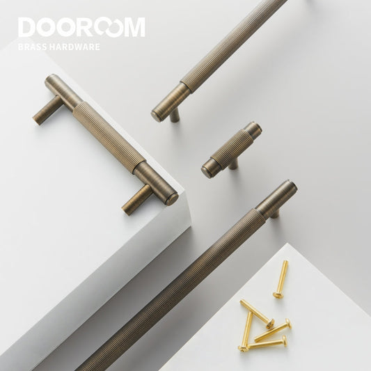 Dooroom Antique Brass Stripe Furniture Handles Modern Wardrobe Dresser Cupboard Cabinet Drawer Wine Bar Shoe Box Pulls Knobs DOOROOM