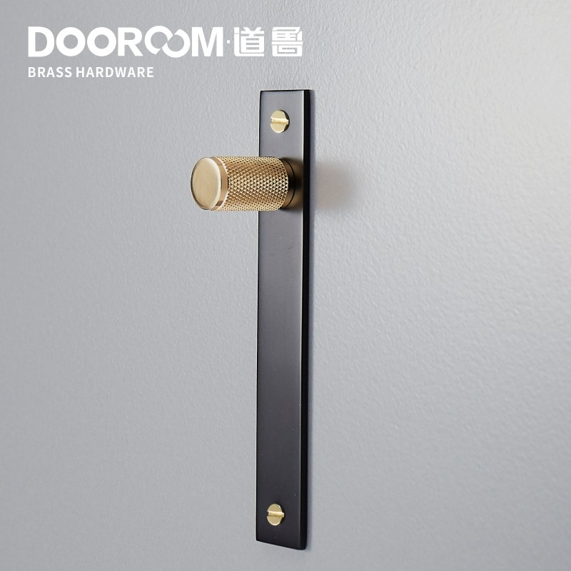 Dooroom Brass Long Furniture Handles Knurled Wardrobe Dresser Cupboard Cabinet Drawer Refrigerator Door Pulls Knobs DOOROOM