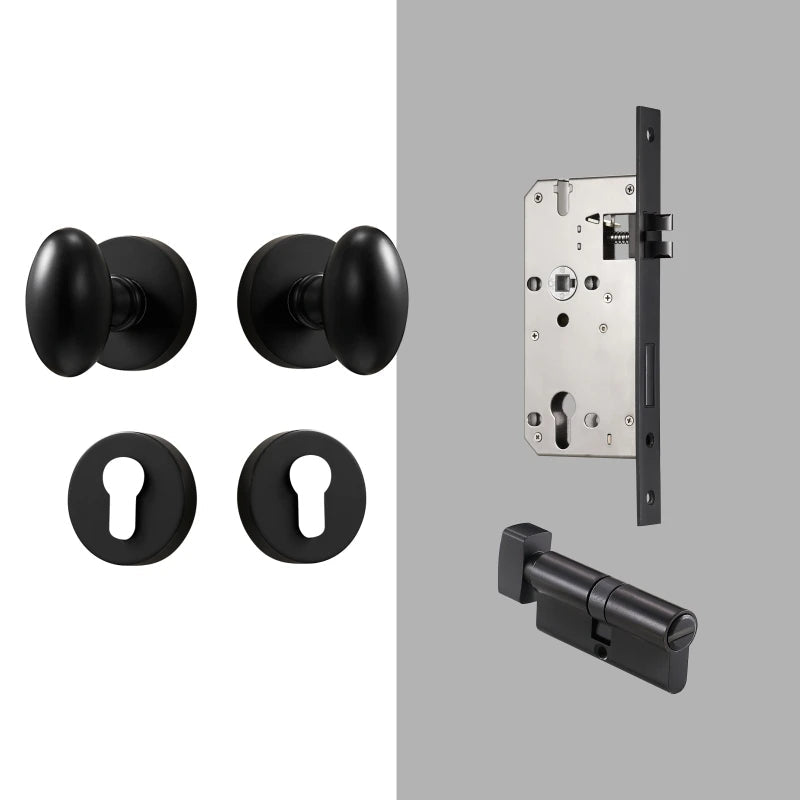 Dooroom Brass Door Lock Set Modern Interior Bedroom Bathroom Double Wood Door Lever Set Dummy Privacy Passage Hidden Door Lock DOOROOM