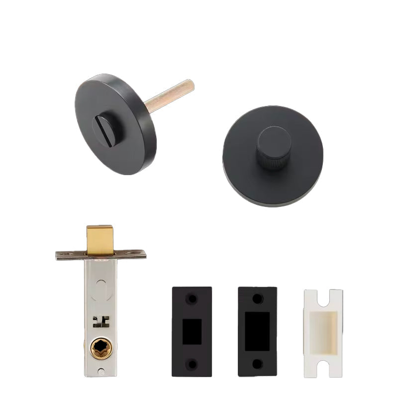 Dooroom US Standard for 2-1/8" Hole Brass Privacy Passage Lock Set Stripe Lever Round Panel  Interior Door Closet Dummy Handle DOOROOM