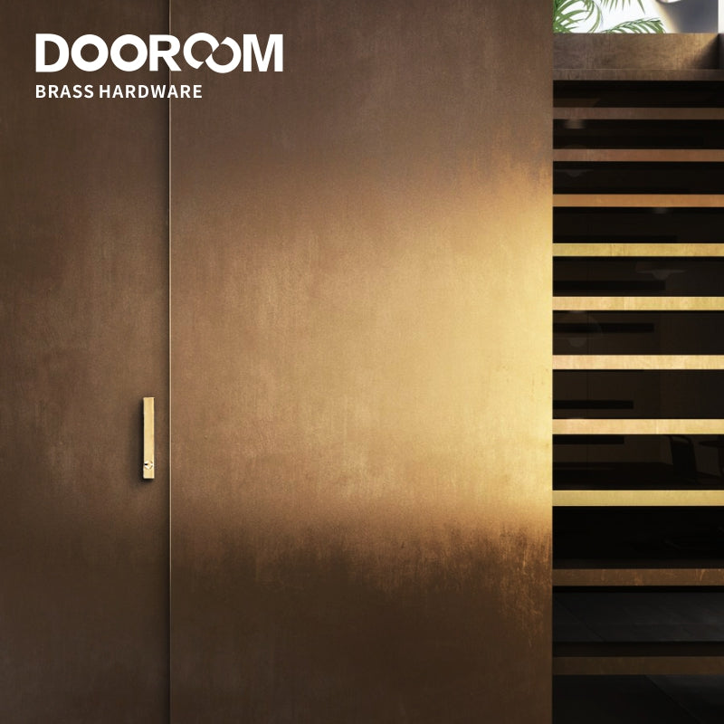 Dooroom Brass Sliding Door Lock Set Handles LOFT Nordic Push Pull Wood Door Interior Living Room Bathroom Balcony Kitchen DOOROOM
