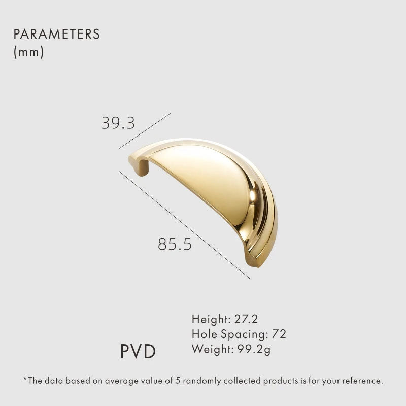 Dooroom Brass Furniture Handles Matt Brushed Nickel Yellow Bronze Cup Handle Cupboard Wardrobe Dresser Shoe Box Drawer Bin Pulls DOOROOM