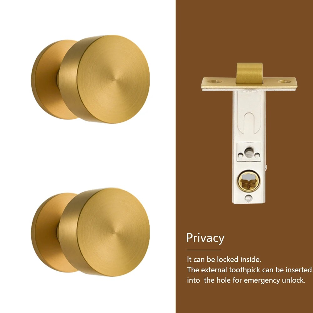 Dooroom Brass Door Lock Set Modern Brass Black Nickel Interior Bedroom Bathroom Double Wood Door Lever Set Dummy Handle Passage DOOROOM