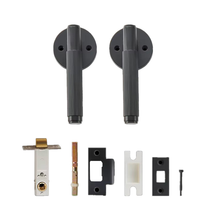 Dooroom US Standard for 2-1/8" Hole Brass Privacy Passage Lock Set Stripe Lever Round Panel  Interior Door Closet Dummy Handle DOOROOM