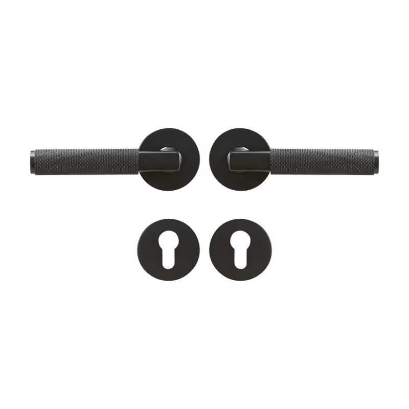 Dooroom thumbturn Knurled Brass Door Lock Set Modern Interior Bedroom Bathroom Wood Door Lever Set Dummy Privacy Passage Lock DOOROOM
