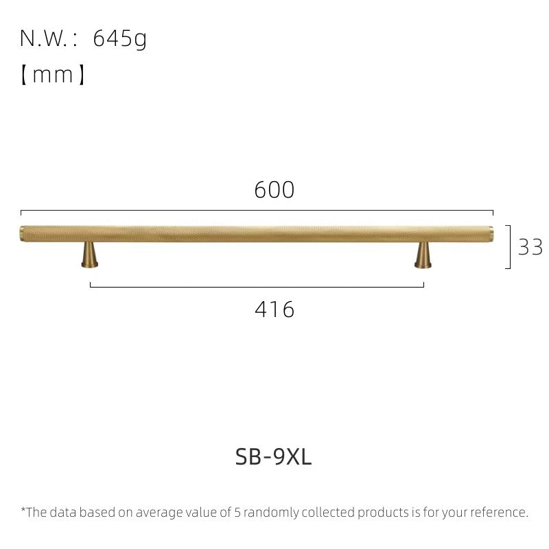 Dooroom Brass Long Furniture Handles Knurled  Wardrobe Dresser Cupboard Cabinet Drawer Refrigerator Door Pulls Knobs DOOROOM
