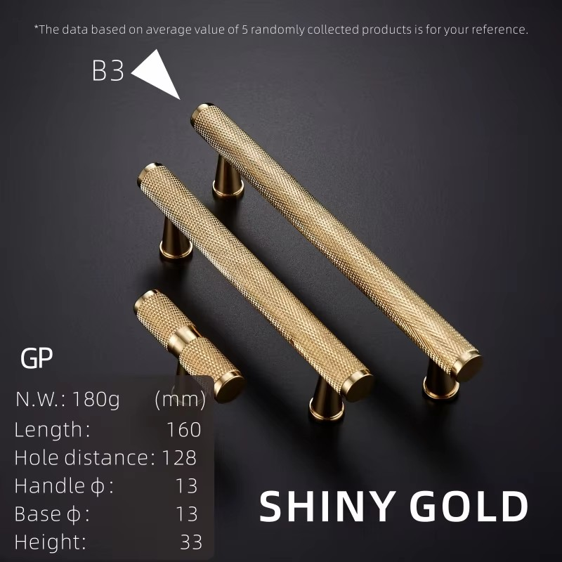 Dooroom Brass Furniture Handles Knurling Gold Black Modern Wardrobe Cabinet Dresser Cupboard Drawer Pulls Knobs bar Knurled DOOROOM
