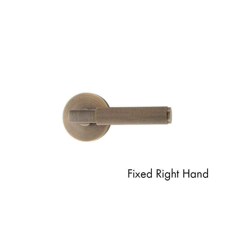 Dooroom US Standard For 2-1/8" Hole Brass Knurled Lever Privacy Door Lock Passage Set  Round Rose 65mm Dummy Closet Handle DOOROOM