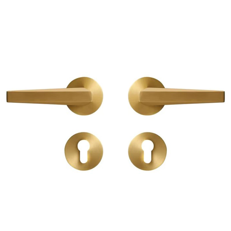 Dooroom Brass Door Lock Set Modern Brass Interiror Bedroom Bathroom Double Wood Door Lever Set Dummy Privacy Passage Magnetic DOOROOM
