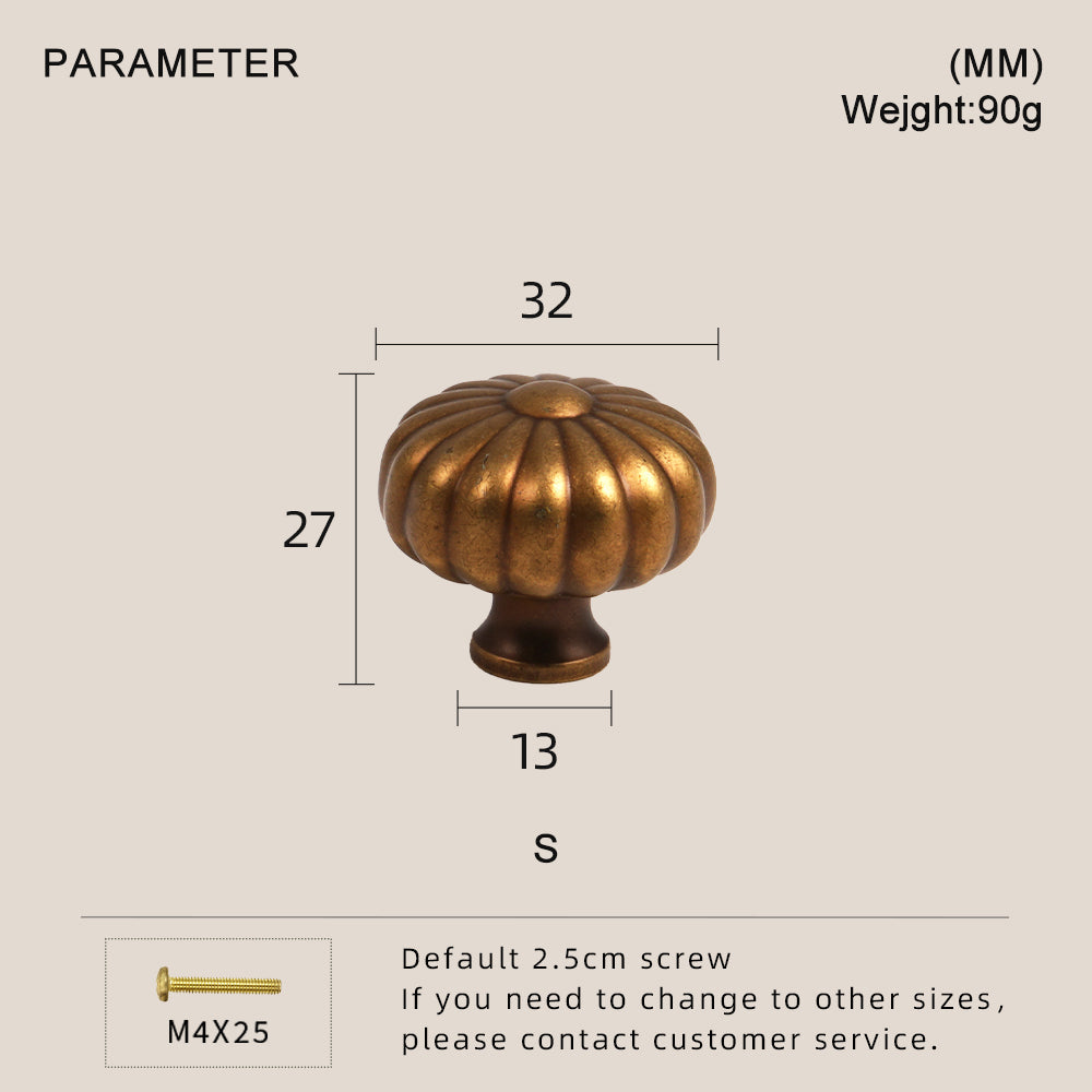 Dooroom Brass Furniture Handles Modern Pumpkin Yellow Bronze Wardrobe Dresser Cupboard Cabinet Shoe Box Knobs Hardware tools DOOROOM