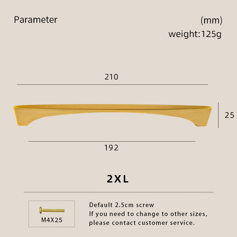 Dooroom High Quality Solid Brass Handle Minimalist Design Window Cabinet Door Drawer Kitchen Handle DOOROOM