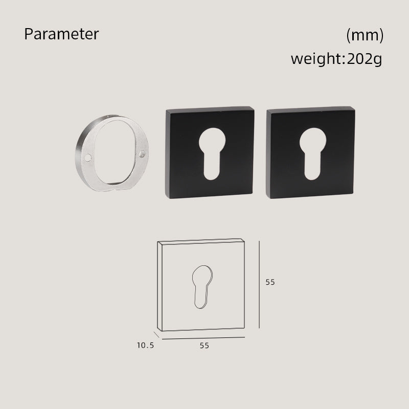 Dooroom Brass Door Handle Accessories Euro Cylinder Escutcheon square Matt Brass Antique Bronze Black DOOROOM
