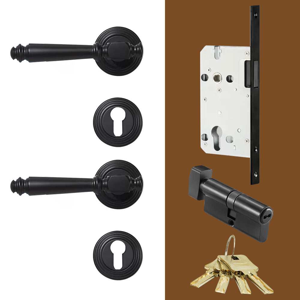 Dooroom Indoor Door Lock Brass Set Bedroom Bathroom Double Wood Door Lever Dummy Quiet Magnetic Suction Door Lock Household DOOROOM