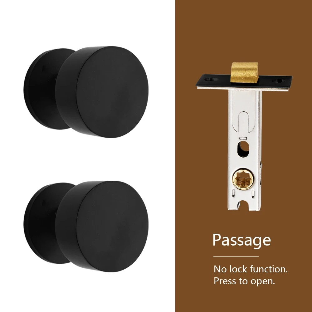 Dooroom Brass Door Lock Set Modern Brass Black Nickel Interior Bedroom Bathroom Double Wood Door Lever Set Dummy Handle Passage DOOROOM