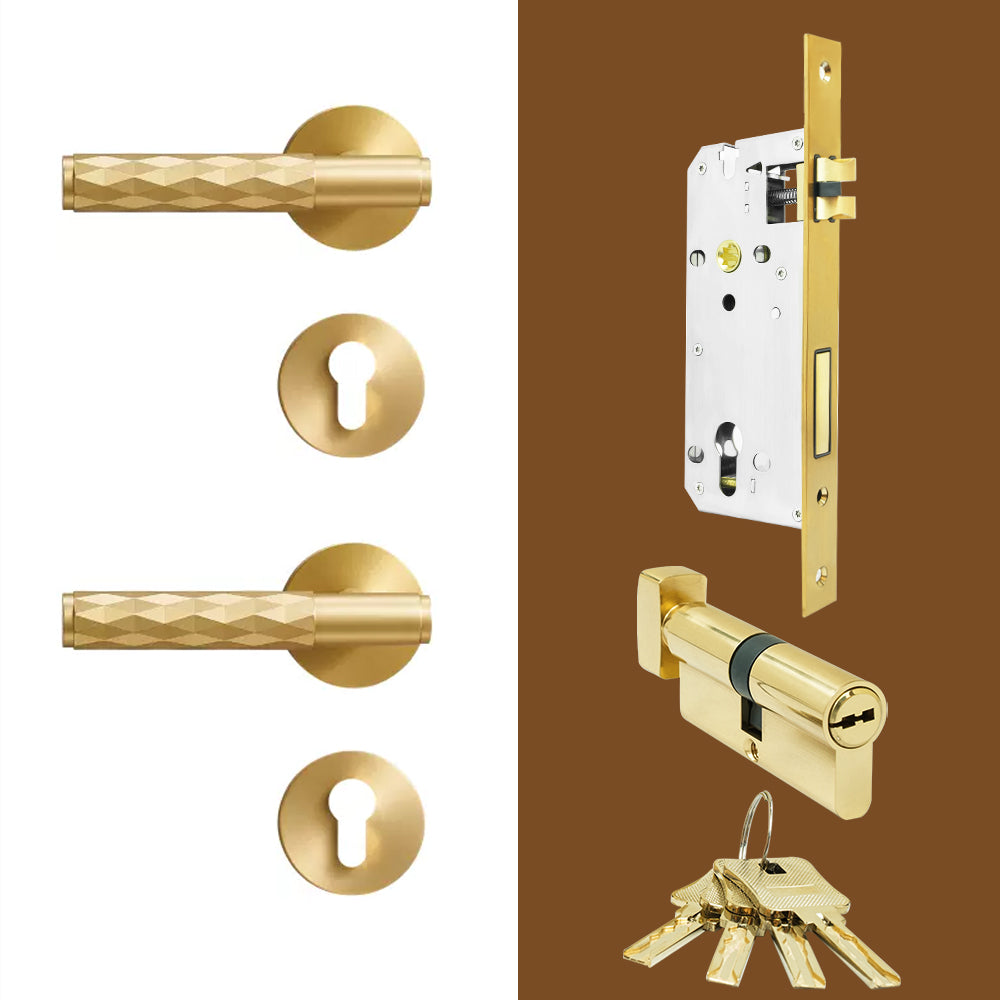 Dooroom Brass Silent Split Door Lock Bedroom Interior Anti-theft Mechanical Lock Security Mute Bathroom Door Handle Locks DOOROOM