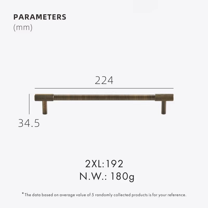 Dooroom Antique Brass Knurling Furniture Handles Long Round Modern Pulls Cupboard Wardrobe Dresser Shoe Box Drawer Cabinet Knobs DOOROOM
