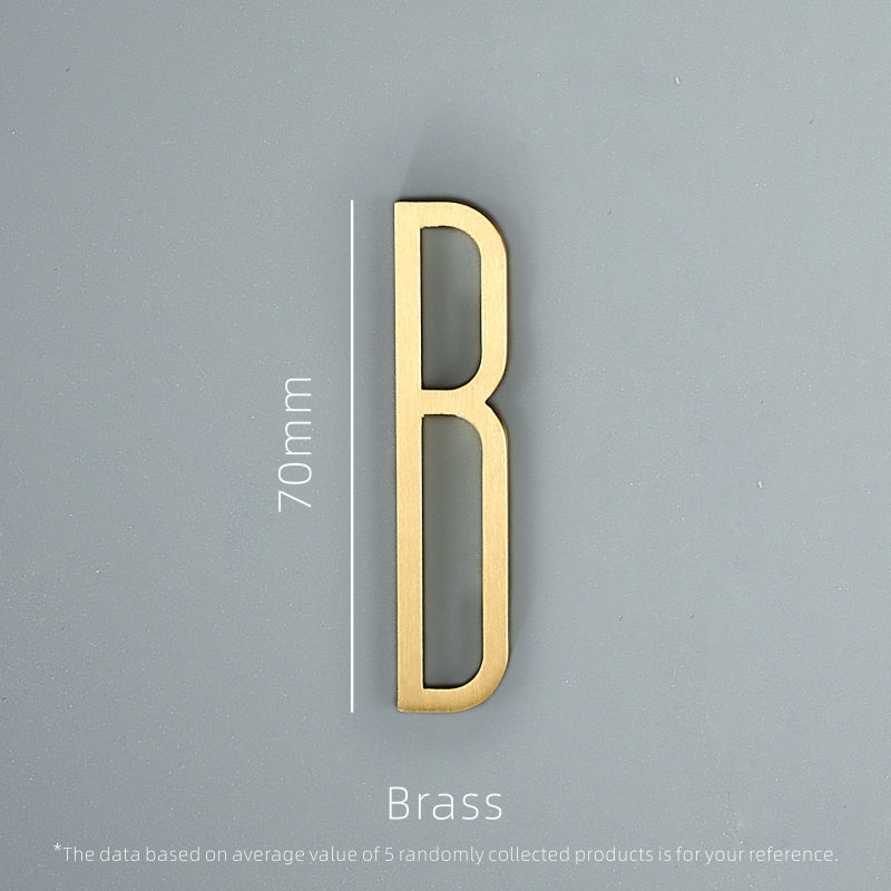 Dooroom Brass Letters A-Z For Company Names Door Plates Decorative Wall Letters Personalized Symbols Address DOOROOM