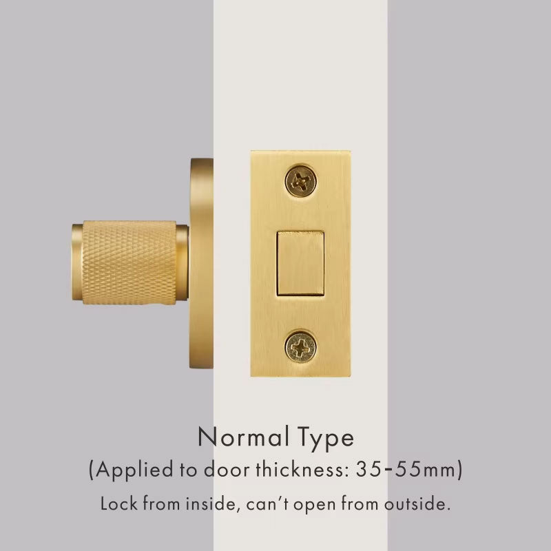 Dooroom Brass Knurled Hidden Door Lock Set Living Room Bathroom Invisible Thumb Turn Matt Black Brushed Brass Open In Emergency DOOROOM