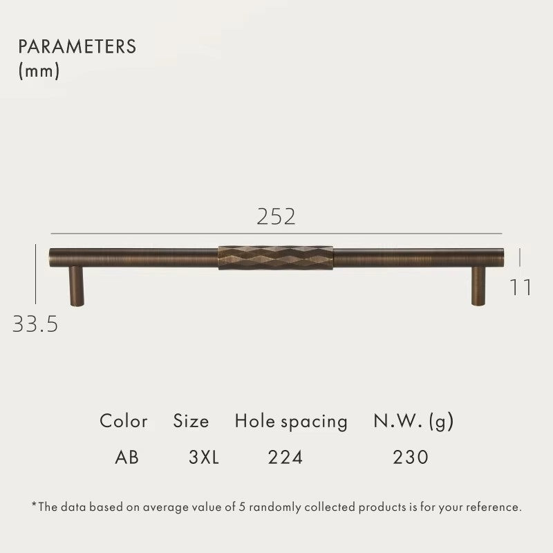 Dooroom Brass Furniture Handles Modern Italian Style Hammered Pulls T-bar Cupboard Wardrobe Dresser Shoe Box Drawer Cabinet Knob DOOROOM